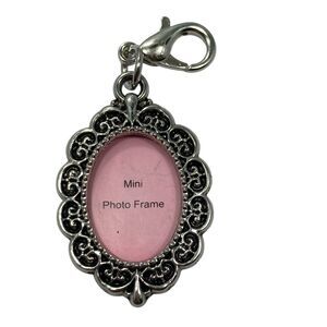 Mini Photo Picture Frame Clip On Locket Charm Vintage Style Silver Pet Memorial